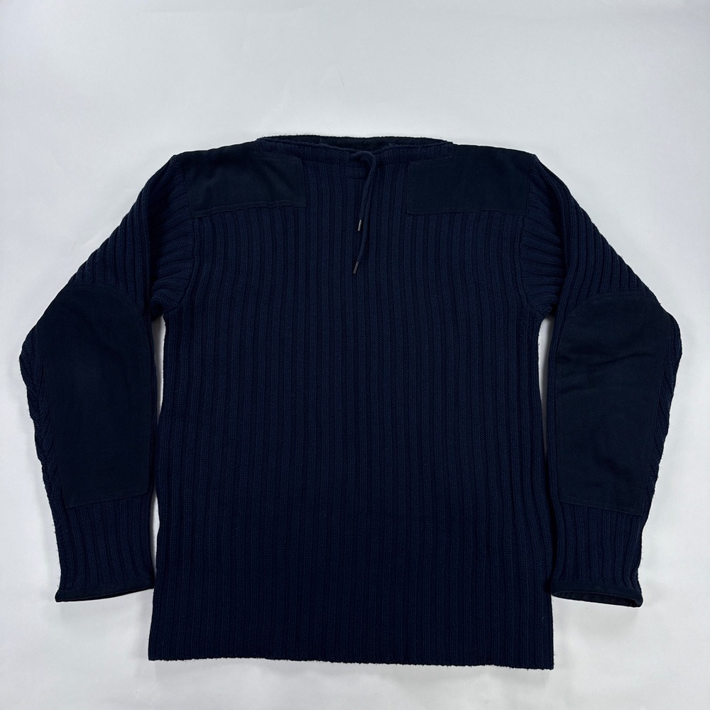 N.Peal Mens Sweater M Navy Blue 007 No Time To Die Ribbed Wool Cashmere Combat